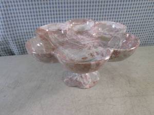 lot 85 image: (FS) Carved Polished Stone Pedestal Bowl - 5 H x 10 W