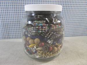 lot 190 image: (BSB) Jar Full of Fashion Jewelry - Jar is 6 H x 5 12 W