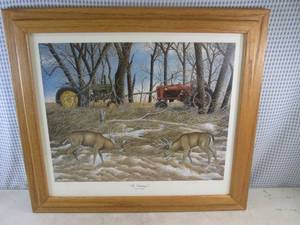 lot 200 image: (D-1) Framed Robert E Hinton Signed and Numbered The Challengers Print 26 12 x 23 12