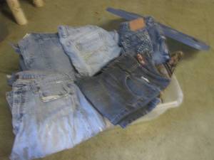 lot 235 image: (EW4) Assorted Jeans and Other Misc in Tote with Lid