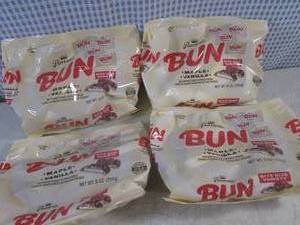 lot 302 image: (B-1) 4 Bags Pearsons Bun MapleVanilla Bite Size Variety Candy 9oz Past Date