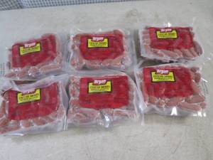 lot 319 image: (FRZ) 6 Packs of Frozen Cocktail Smokies Smoked Sausage 14oz Each Past Date