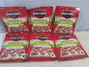 lot 323 image: (B-2) 6 Bags Jack Links Jalapeno Tender Chicken Bites 3.25oz Past Date