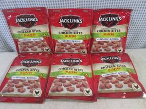 lot 326 image: (B-2) 6 Bags Jack Links Jalapeno Tender Chicken Bites 3.25oz Past Date