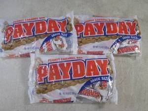 lot 349 image: (B-3) 3 Bags of Pay Day Snack Size Candy Bars Past Date