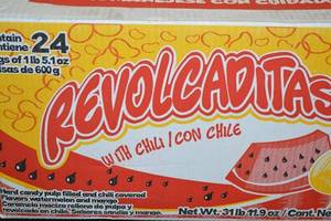 Lot of Jovy Revolcaditas with Chili Hard Candy 600g Bags - 24 Count