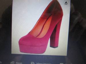 NIB Bonnibel Red Suede Peep Toe Sti...