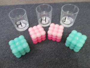 Monogram Drink Glasses, Bubble Cand...