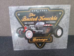 Metal Busted Knuckle Garage Sign 12...