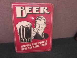 Metal Beer Sign 12.5x16 inches...