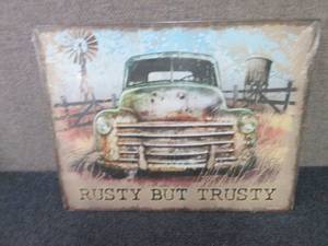 Metal Rusty But Trusty Sign 12.5x16...