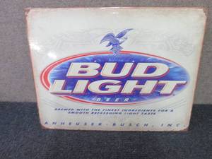 Metal Bud Light Sign 12.5x16 inches...