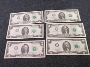 6 Sequential Uncirculated $2 Bills...