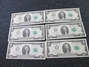 6 Nonsequential Uncirculated $2 Bil...