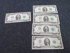 5-4 Sequential Uncirculated $2 Bill...