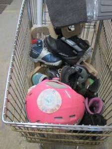 Cart of Floormats, Sports Shoes, He...