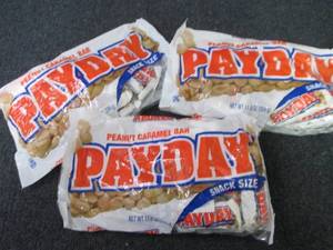 3- 11.6 oz Payday Snack Size Bars...