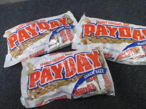 3- 11.6 oz Payday Snack Size Bars...