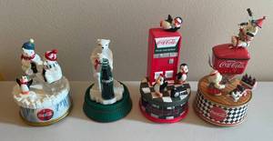 lot 91 image: MAIN - Lot of 4 Coca-Cola Musical Figurines