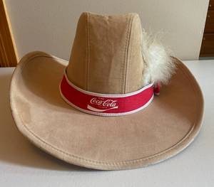 lot 97 image: MAIN - Vintage Coca-Cola Cowboy Hat - Medium, Made in USA