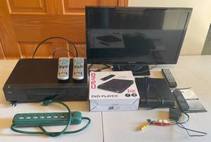 lot 295 image: MAIN - Lot of Home Entertainment Electronics Including Samsung TV, RCA VCR, and Craig DVD Player - untested