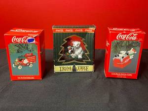 lot 155 image: BASEMENT - Coca-Cola Christmas Ornament Lot