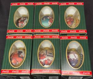 lot 170 image: BASEMENT - Lot of 6 Coca-Cola Christmas Ornaments