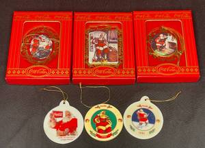 lot 171 image: BASEMENT - Collection of Coca-Cola Christmas Ornaments