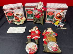 lot 179 image: BASEMENT - Coca-Cola Heritage Collection Santa Ornaments Lot