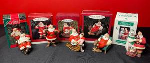 lot 182 image: BASEMENT - Lot of 4 Hallmark Keepsake Coca-Cola Santa Ornaments