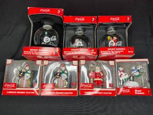lot 184 image: BASEMENT - Lot of Coca-Cola Holiday Radiance Illuminated Ornaments