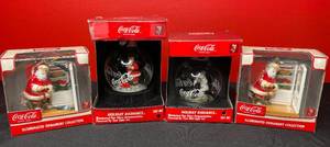 lot 185 image: BASEMENT - Coca-Cola Illuminated Ornament Collection - Set of 4