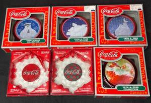 lot 188 image: BASEMENT - Coca-Cola Christmas Ornament Collection - Lot of 6