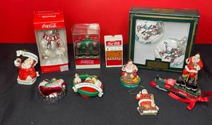 lot 197 image: BASEMENT - Lot of Coca-Cola Christmas Ornaments - Various Designs