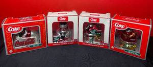 lot 198 image: BASEMENT - Coca-Cola Collectible Glass Ornaments Lot of 4