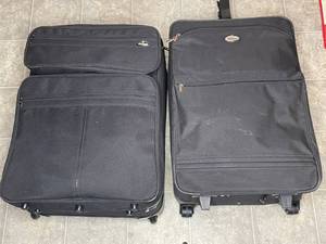 lot 485 image: BASEMENT - Lot of 2 Black Luggage Bags Samsonite & Concourse