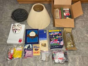 lot 486 image: BASEMENT - Assorted Household Items and Books Lot
