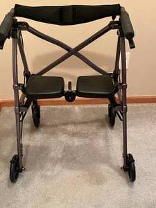 lot 386 image: MAIN - Lightweight Rollator Walker with Padded Seat and Backrest