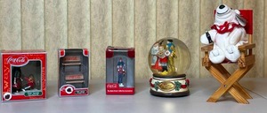 lot 88 image: MAIN - Coca-Cola Collectibles Lot - Snow Globe, Plush, and Town Square Figurines