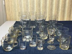lot 254 image: MAIN - Vintage Glassware Collection - Coca Cola Glasses, Mugs, and Shot Glasses