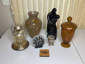 lot 296 image: MAIN - Assorted Home Decor Lot - Clocks, Vases, Statues, and More