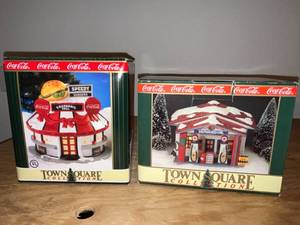 lot 36 image: BASEMENT - Coca-Cola Town Square Collection - Set of 2 Ceramic Buildings