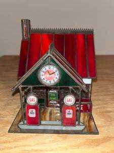 lot 60 image: BASEMENT - Coca-Cola Stained Glass Gas Station Model