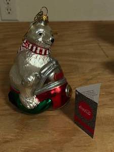 lot 71 image: BASEMENT - Coca-Cola Polar Bear Christmas Ornament by Christopher Radko