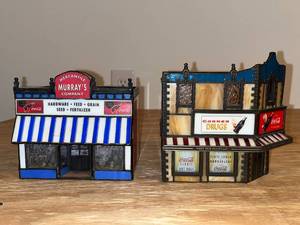 lot 218 image: BASEMENT - Vintage Coca-Cola Stained Glass Light-Up Shops