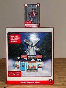 lot 220 image: BASEMENT - Coca-Cola Town Square Collection Motor Court with Revolving Windmill