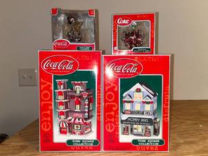 lot 230 image: BASEMENT - Coca-Cola Town Square Collection & Christmas Ornaments Lot
