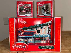 lot 237 image: BASEMENT - Coca-Cola Town Square Collection Lot - Bowling Alley & Christmas Ornaments