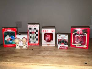 lot 206 image: BASEMENT - Lot of Coca-Cola Christmas Ornaments