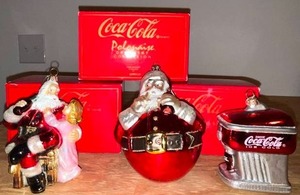 lot 450 image: BASEMENT - Coca-Cola Polonaise Ornament Collection - Set of 3 Handcrafted Ornaments